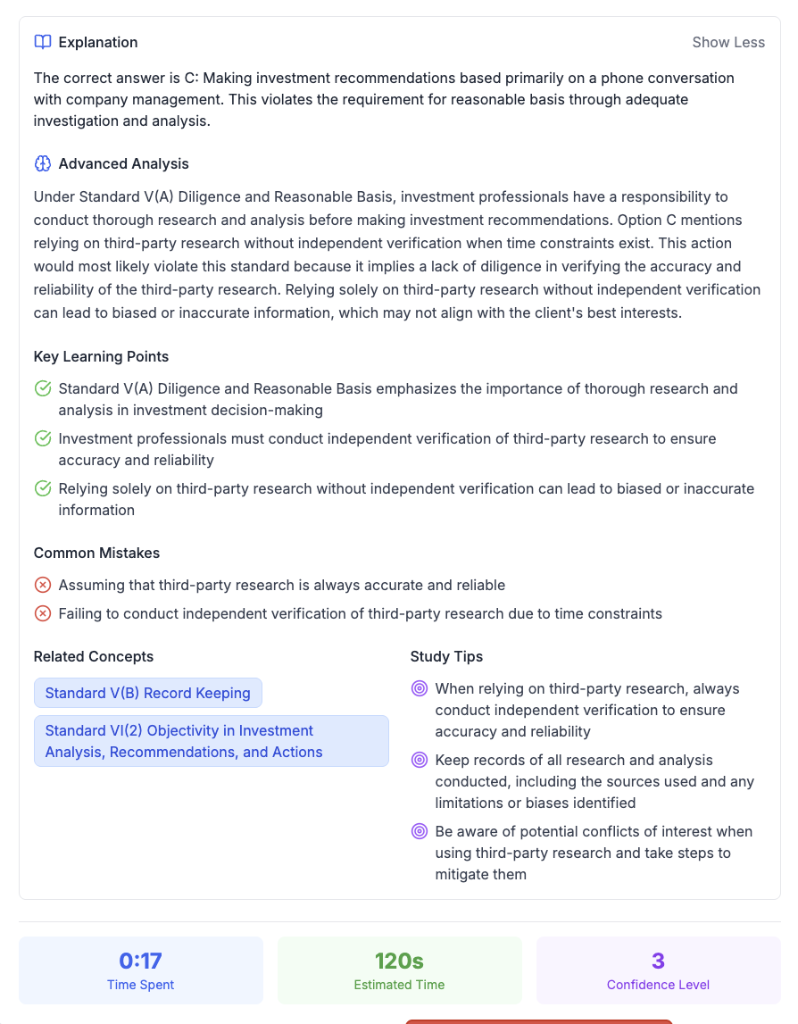 AI Question Explanations